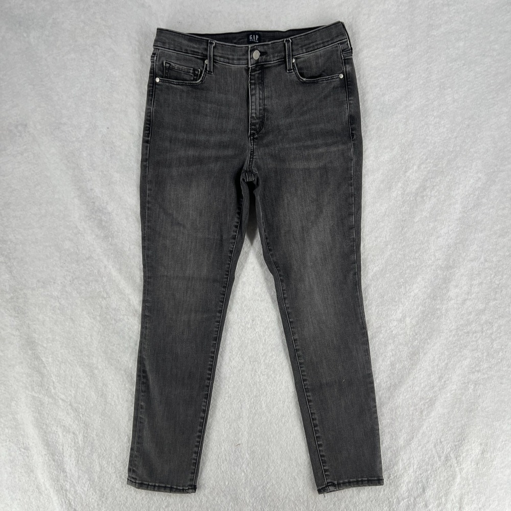Gap‎ Mid Rise True Skinny Jeans Womens 30S Gray Medium Wash Denim Cotton Stretch